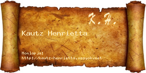 Kautz Henrietta névjegykártya